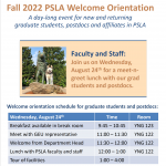 Fall 2022 PSLA Welcome Orientation